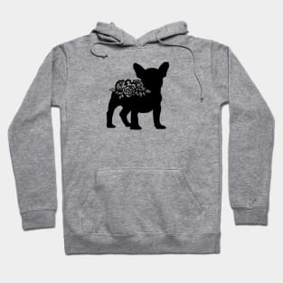 French Bulldog Dog Silhouette Roses Hoodie